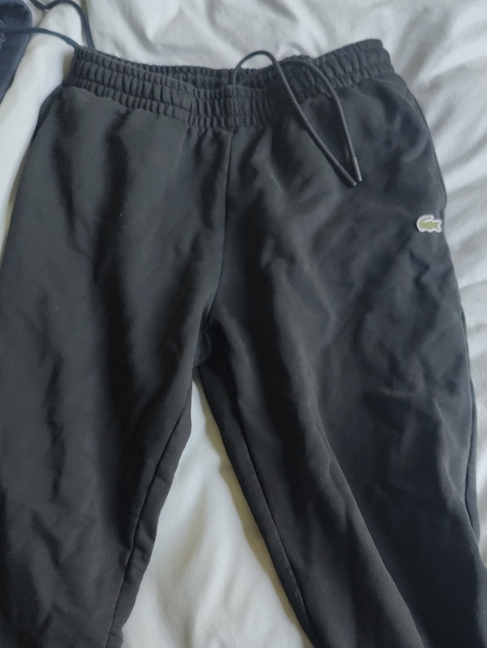 Lacoste Black Sweat Joggers with Crocodile Logo